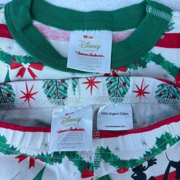 Hanna Andersson x Christmas Mickey Mouse Fair Isle Long John Pajamas 3 - Picture 2 of 9